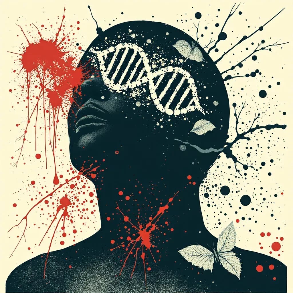 Analysis of blood spatter patterns and traces at a crime scene, highlighting the scientific process of tracing suspects through DNA profiling and how these elements guide investigators in solving crimes.